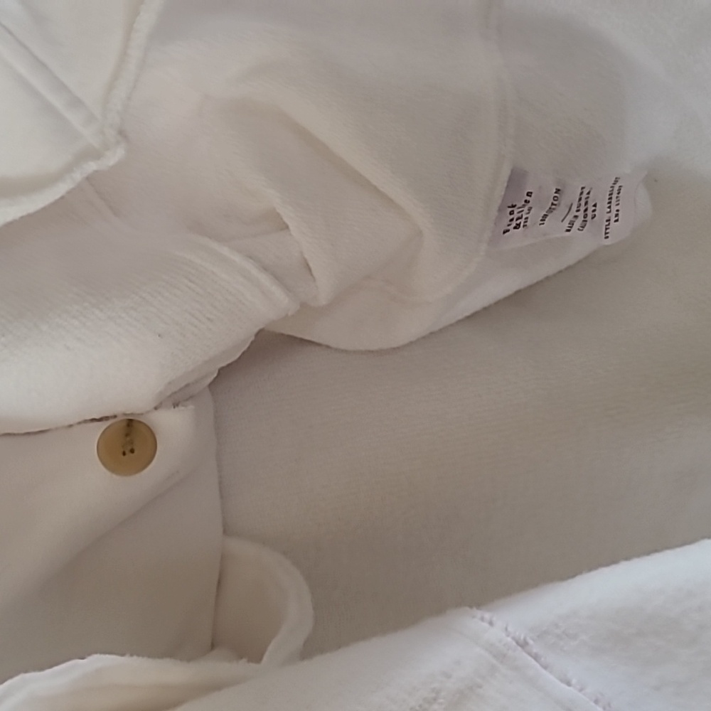 Frank & Eileen Belfast Triple Fleece Sweatshirt Peacoat  White Jacket - Picture 11 of 17